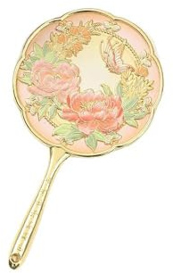 Genérico Espejo de Mano Vintage,Espejo cosmético con Mango,Espejo de Mano Decorativo de Flores de Estilo Barroco,con Caja de Regalo