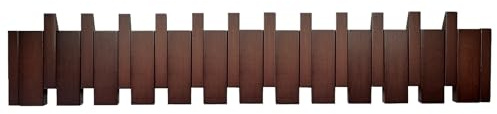 Piano Coat Rack 12-Hooks Wooden Wall Hooks Entryway Hanger Piano Key Coat Rack Wall Mount Wood Wall Hooks for Hanging Towel Hat Clothes Dog Leashes Heavy Duty Wall Mounted Wooden Coat Rack Flip Down