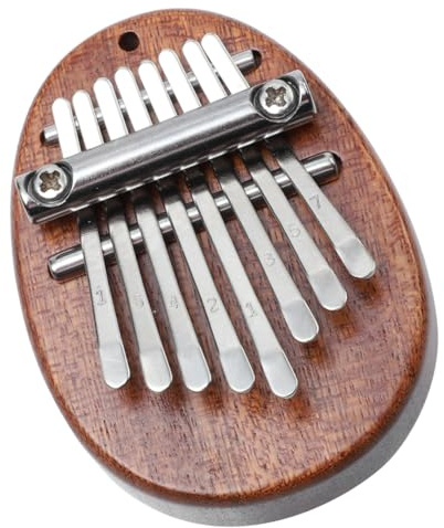 TOPBATHY Kalimba Mini Portátil de Madera y Acero 8 Notas Piano de Dedo para Principiantes Instrumento Musical Portátil para Práctica y Aprendizaje en Casa o Exterior