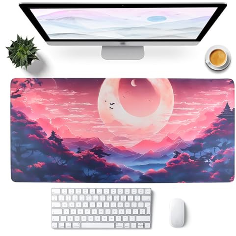 FYting Mousepad XXL, musmatta XXL, 900 x 400 musmatta anime, halkfri undersida av naturgummi, vattentät och smutsavvisande, för PC, MacBook, bärbar dator (H12)