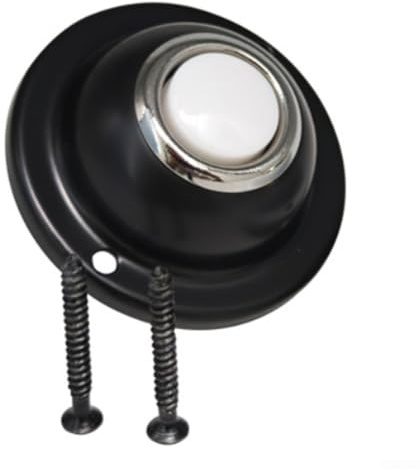 UrbanHui DC 24V 0.5A Wired Doorbell Button Switch With Integrated LED Light Source And Traditional Round Profile(black)