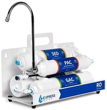 Express Water EZRO5 Countertop Reverse Osmosis Water Filtration System, Simple Set Up Faucet Filter, White