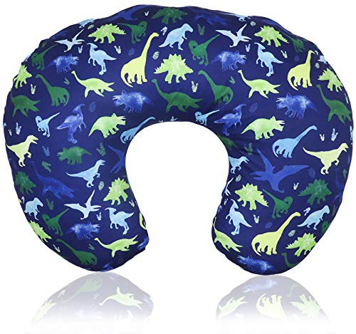 Federa per cuscino per allattamento con dinosauro, per neonati e ragazze, in tessuto morbido che si adatta perfettamente al neonato, lavabile e traspirante, motivo dinosauro acquerello blu