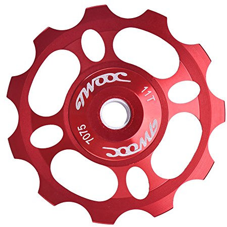 VGEBY Fahrrad Schaltwerk Riemenscheibe 11T Schaltrad Schaltwerk Riemenscheibe für Mountainbike(rot) Schaltröllchen Shimano 10 Zähne Shimano Schaltröllchen 11 Fach Shimano Leitrolle 11 Rot