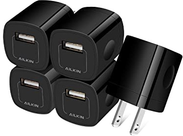 [5Pack/1Port] USB AC Charger Adapter, Wall Plug Fast Charging Outlet Power Box Cube for iPhone 14 13 15 16 17 Pro Max/Mini SE X XR XS, iPad, Samsung S25 S24 S23 S22 Android Phones Multiple Brick Block