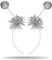 Hatstar Glitzer Alien Haarreif in silver | mit 2 runden schwingenden Bällen | Party Disco Kugeln | Kopfschmuck Accessoire Karneval & Fasching | Haarschmuck Damen, Herren, Kinder