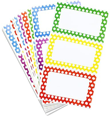 MFLABEL® Colorful Plain Name Tag Labels - 200 Star Stickers, 3.5 x 2.25 Name Tags for Office, Meetings, School, Home, Events, Parties - Durable, Easy to Use, Multipurpose Labels