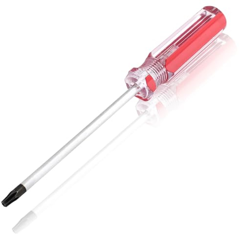 Bonsicoky T10 Torx säkerhetsskruvmejsel med magnetisk spets, 150 mm/5,9 tum | Magnetisk spets förhindrar skruvförlust, rött plastgrepp, perfekt för datorreparation och hushållsapparater, axellängd 75 mm
