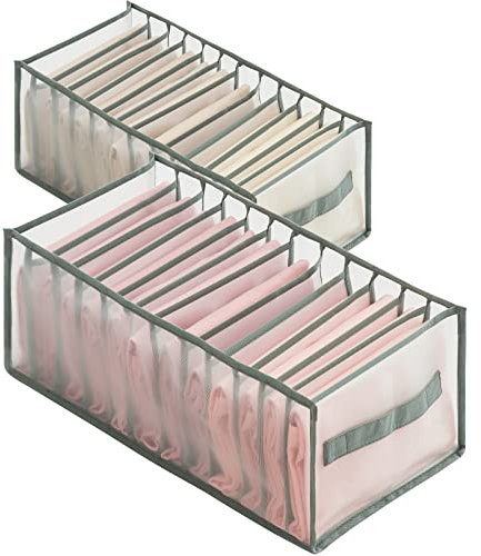 FULUDM Ordnungssystem Kleiderschrank Organizer Kleideraufbewahrung Aufbewahrungsboxen - 2 Stück Aufbewahrung für Kleidung Schrank Wardrobe Organizer Faltbare Waschbarer für Jeans Hosen 12 Fächer