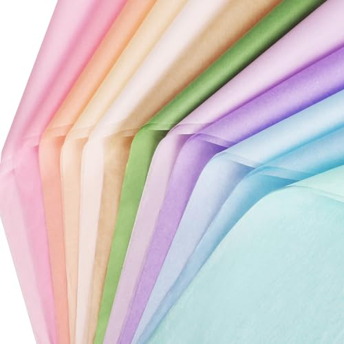 60 Sheets Assorted Pastel Color Tissue Paper, 14 x 20 Inch Gift Wrapping Tissue Art Paper for Spring Easter DIY Crafts Baby Shower Birthday Wedding Party Supplies