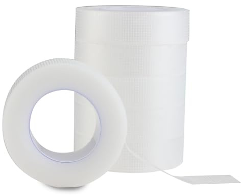 6 Rollos de Cinta Micropore Eyeliner Extensión de Pestañas de Cinta Adhesiva Microporosa Respirable Cinta de Pestañas Eyelash Extension Lash Tape, 0.5 pulgadas x 10 yardas(Blanco)