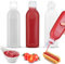 Fokroin 3 Stück Squeeze Flasche, Ölflasche Plastik 300ML, Plastik Quetschflasche Mit Kappen, BPA Frei,Kein Leck Condiment Flaschen für Malen,Backen,Ketchup,scharfe Soße,Olivenöl, Saucenflasche