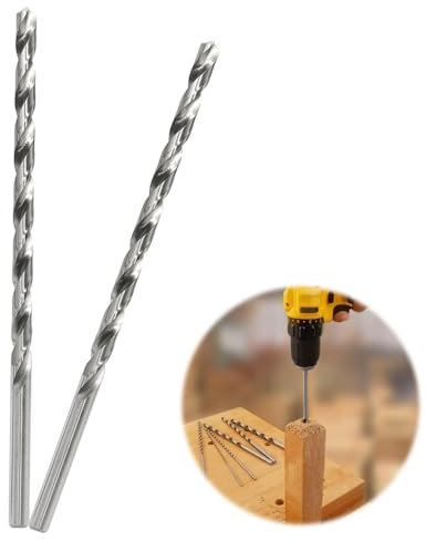 8MM Drill Bit 200MM Long Twist Drill Bits High Carbon Steel Spiral Wood Drill Bits drill Accessories for Dowel Drilling Wood,Plastic and Aluminum,2PCS(Silver)