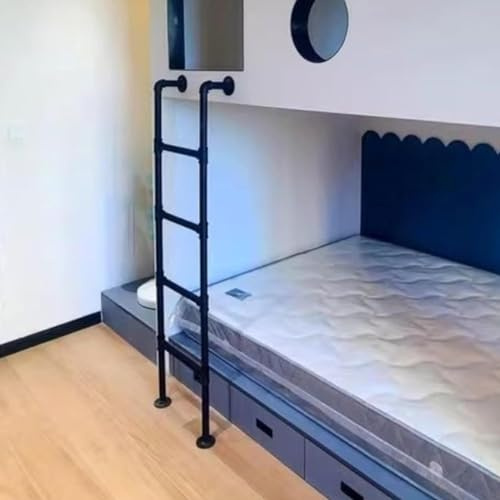 Scala da parete per soffitta in ferro battuto, 137,2 cm, con accessori di montaggio, design resistente e robusto per un facile accesso a soffitte e tetti