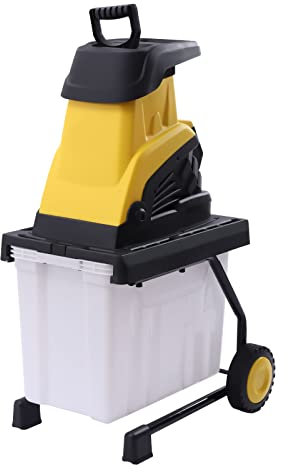 Elektrischer Holzschredder 2500W – Max. 45mm Schnittdurchmesser,4500 U/min,Inkl. 45L Auffangbox & Schutzausrüstung,Für Äste & Gartenabfälle