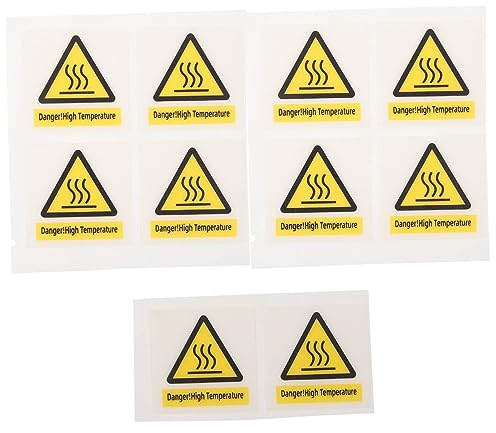 Ipetboom 10Fogli Etichette Avvertenza Calde Adesivi per Superfici Alte Temperature Facili da Applicare Design Compatto e Resistente per Sicurezza Lavoro e Cucine