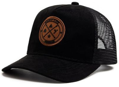XFSRG Gorra de Hombre Verano Transpirable Gorra Rejilla Hombre con Diseño Moderno Sombreros para el Sol para Ciclismo Running y Actividades al Aire Libre (FR/ES, Alpha JASPO, Talla única, Negro)