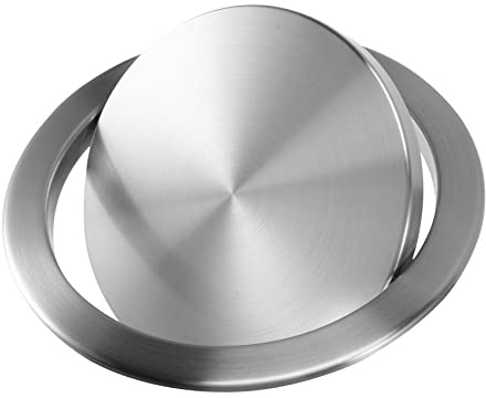 Tagtight Stainless Steel Trash can Lid, Garbage Flap Lid Trash Bin Cover 205mm Flush Built-in Balance Swing Flap Garbage Lid for Kitchen Counter Top for Kitchen Countertop Bathroom
