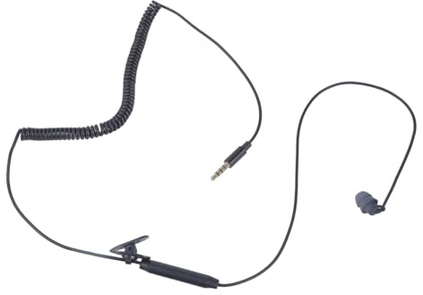 BABIBAOBEI Auriculares de un solo lado de 3,5 mm con micrófono extraíble con cable para teléfono, PC, MP3/MP4, reforzado con resorte, auriculares de una sola cara con micrófono