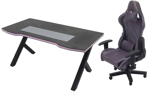 2pcs Muebles de casa de muñecas 1:12 Escala de Juegos en Miniatura y Silla para la Escena de muñecas Decoraciones de Modelo