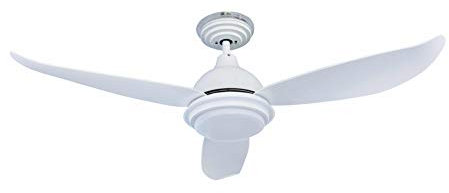 PEPEO - Raja Deckenventilator mit Beleuchtung | Sehr leiser Deckenventilator mit Fernbedienung und dimmbarer LED Beleuchtung. Ventilator Durchmesser 122 cm. Farbe: Weiß [Energieklasse F]