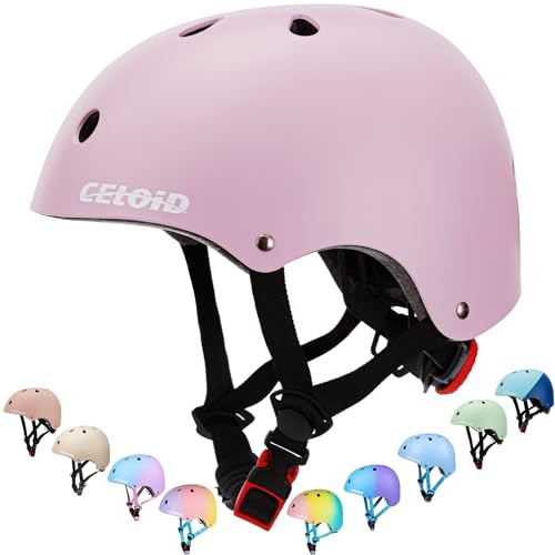 CELOID Kinder Fahrradhelm, Kleinkind Skateboard Helme für Alter 10-12-14-16 Jahre Jungen Mädchen, verstellbare Multi-Sport Fahrrad Skateboarding Fußball Roller Skating Roller,Light Purple