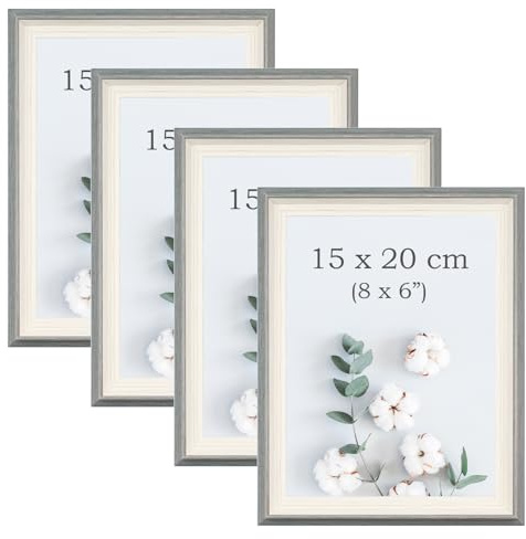YoHyien 4 Pezzi Cornici Foto, Cornice Portafoto da Tavola, Decorative Cornice per Foto da Muro, Photo Frame for Wall (Verde Salvia, 15 x 20 cm)