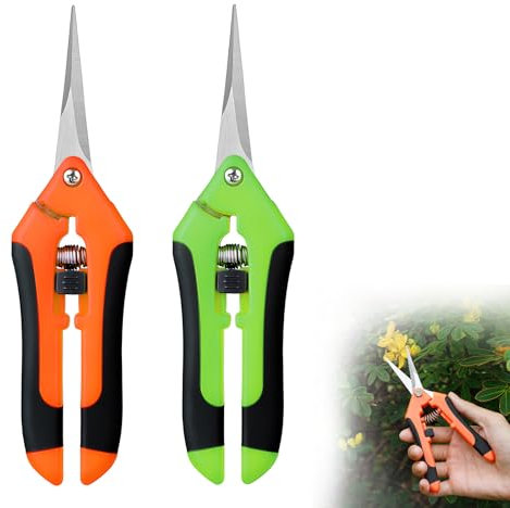 COCOMAX Secateur de Jardin, 2Pcs Ciseaux Bonsai avec Précision Lame Inoxydable Professionnel, Cisaille de Jardin Poignée Ergonomique pour Plantes de Bonsai, Fleurs, Récolte, Fruits, Légumes