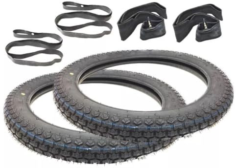 Moped Reifen Satz 2,75-17 (2 3/4 x 17) mit Schläuchen und Felgenbändern – Passend für Kreidler Florett K54 RS RMC TM LF LH, Hercules, Simson, Zündapp und weitere Mofas & Mopeds
