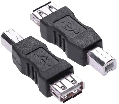 TECHZOCO Adaptador USB Tipo A Hembra a USB Tipo B Macho, Conversor USB Impresora a USB Hembra, USB Tipo A Hembra a USB Tipo B Macho, Velocidad de Transferencia hasta 480 Mbps, USB 2.0, 1 Unidad