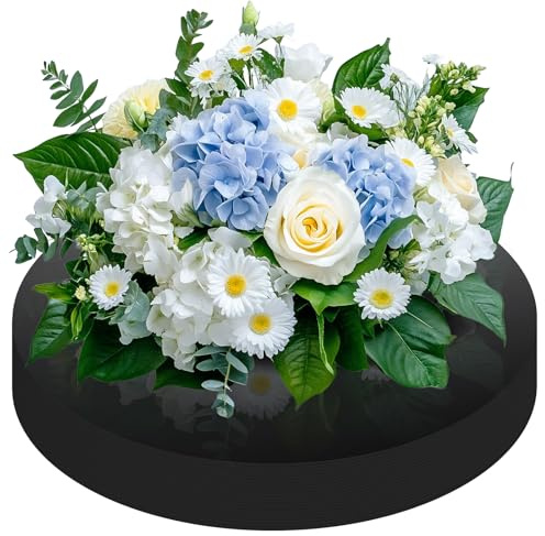 Thyle 12 Pcs Acrylic Round Mirror Centerpiece for Table Black Circle Mirror Trays 1 mm Candle Plate Set for Home Wall Decor Wedding Party Decorations (8 Inch)