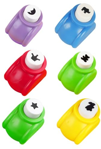 BNREOZA 6 pièces, perforateur de motifs pour enfants, perforateur de papier, mini perforateur, perforateur de motifs pour cartes-cadeaux, étiquettes-cadeaux, artisanat, scrapbooking, photo
