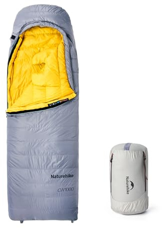 Naturehike CW1000 Sacco a pelo in piuma ultraleggero, portatile, compatto, invernale, 4 stagioni, per adulti e bambini, all'aperto, campeggio, escursioni, viaggi, con sacco a compressione