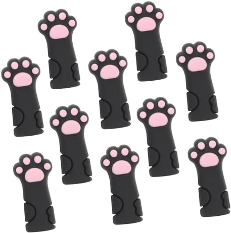 WOONEKY 10 piezas Fundas de Silicona para Herramientas de Manicura y Pedicura Protectores Ajustables Forma de Pata de Gato Cubiertas Higiénicas para Pinzas y Tijeras de Cutículas