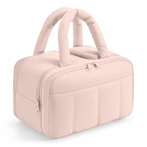 URAQT Neceser Viaje,Impermeable de Gran Capacidad Neceser Maquillaje, Neceser Mujeres, Neceser de Viaje, Bolsa de Maquillaje Portátiles, Bolsa Aseo señora, para Uso Diario Viaje, Rosa