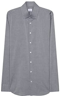 Seidensticker Herren Business-Hemd - Extra Slim Fit - Bügelfrei - Kent-Kragen - Langarm - 100% Baumwolle, Grau (Grau 32), 36 EU