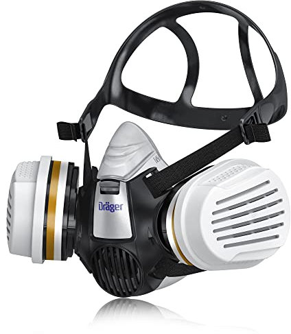 Dräger X-plore 3300 Masque de protection respiratoire adapté aux peintures solvants, époxy résine, poussières | Demi-Masque peinture avec 2 cartouches A2 P3, Taille L