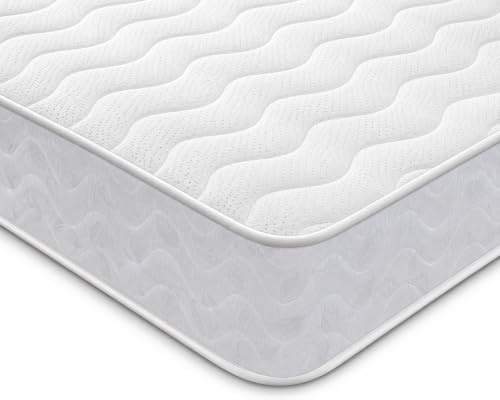Starlight Beds Wave Budget Sprung Small Single Mattress with Foam Layer | Coil Spring, Memory Foam, 75x190x18cm, Ideal for Children, Soft Support, Value Comfort, Rolled & Boxed, UK Manufacturer