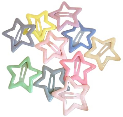 Star Hair Clip 10Pcs Mini Snap Hair Clips Cute Hair Accessories Non-slip Metal Snap Barrettes Star Shape Hair Pin for Baby Toddler Girls Kids Women