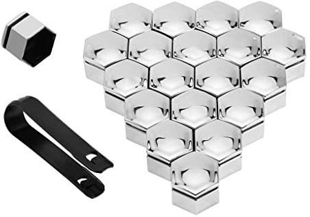 FGAITH 20pcs 17mm 19mm Cache-écrous De Boulon De Roue pour Peugeot 407 408 508 2008 3008 4008 5008, Capuchons D'éCrou De Roue, Pneu Couvercle Enjoliveurs De avec Outil De Retrai,19MM-A02