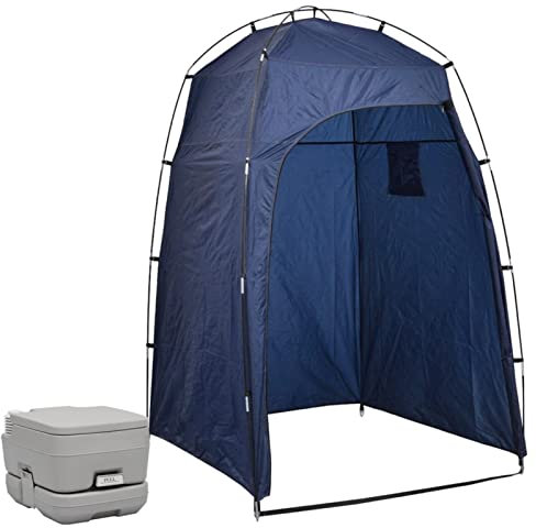 Homgoday Toilettes de Camping Portable avec Tente 10+10 L Toilettes Chimiques Portable Camping Salle de Bain Chimique, WC Portable, WC Portable Adultes d