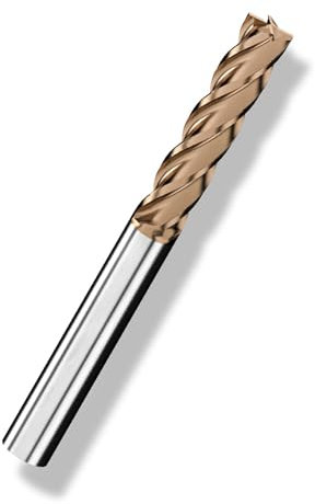 Cleqee 1 fresa de metal duro, fresa cuadrada de 8 mm, revestimiento AlTiN, 4 cuchillas CNC en espiral de metal duro, longitud de la hoja 25 mm x longitud total 75 mm x diámetro del vástago 8 mm para