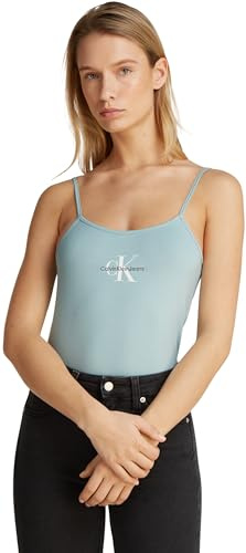 Calvin Klein Camiseta de Tirantes Mujer Strappy Tank Top Slim Fit, Turquesa (Cloud Blue), XXS