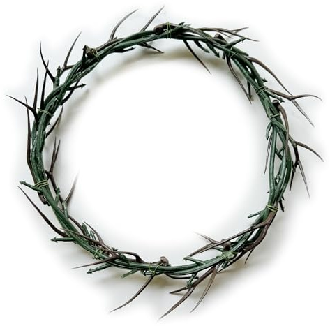FaithHopeLove Corona de Espinas de Jesús, Corona de Espinas Resistente a la descomposición, símbolo de Jesucristo, Eventos de Iglesia y decoración del hogar, JesusCrown Lifesize 8