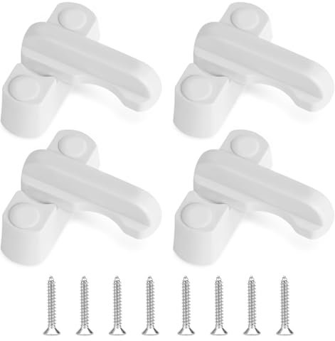 4 Pack Door Jammer Sash Jammers for UPVC/PVC Doors and Windows, Security Door Stopper Security Door Lock Sash Window Locks for Burglary Home Security Protection