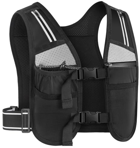 TEUEN Chaleco Hidratacion Trail Running: Ligero Mochila de Correr para Hombre y Mujer Mochila Hidratacion Regulable con Bandas Reflectantes para Bici Running Ligero Deportes