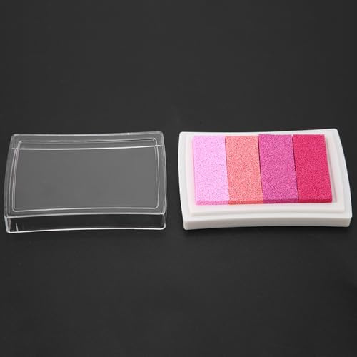 YUYTE Stämpeldyna Bläck 5 Gradientfärger Icke-giftigt Ekovänligt Svampbläckplatta för Gummistämplar Scrapbooking -kort med Hållbart Förvaringsfodral (Rosa lutning)