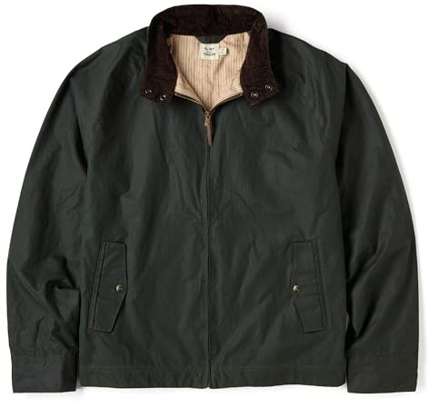 Huckberry Flint and Tinder Waxed Harrington Jacket, Olive, Large