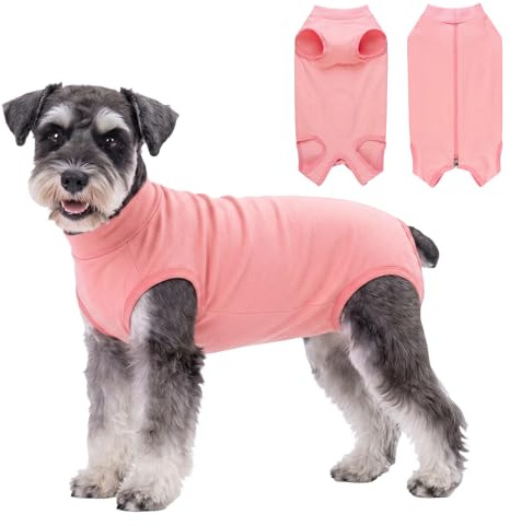 FEimaX Dog Surgery Recovery Suit Female Male Dog Onesie Surgical Bodysuit Soft Abdominal Wounds Protector Pet Shirt Cone E-Collar Alternative Puppy Post-Op Vest for Small Medium Dogs and Cats