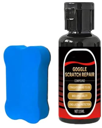 Rimuovi Graffii – 30ml Crema Ripara Casco Moto Occhiali | Kit Lucido Antigraffio Per Vetri E Visiere | Strumento Rimozione Segnii Per Casco E Occhiali | Spugna Inclusa Per Ripristino Lucentezza